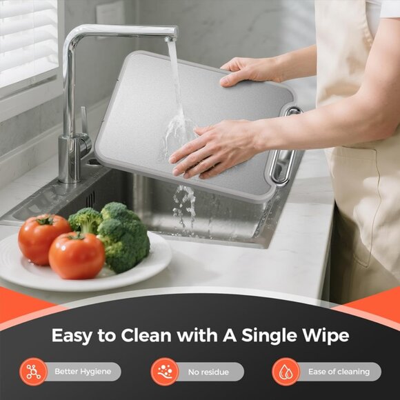 Stainless Steel Cutting Board Double Sided Steel Food Grade PP, Large Chopping - Picture 4 of 6